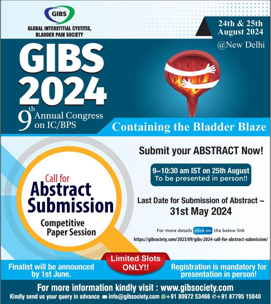 GIBS 2024 Call for Abstract Submission Global Interstitial Cystitis